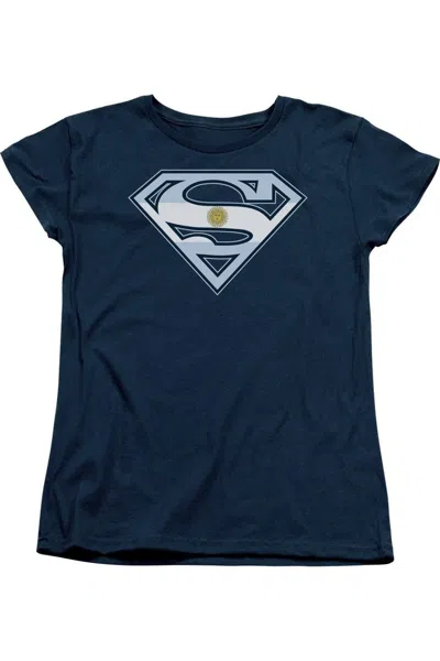 GILDAN SUPERMAN ARGENTINIAN SHIELD SHORT SLEEVE WOMENS TEE / T-SHIRT