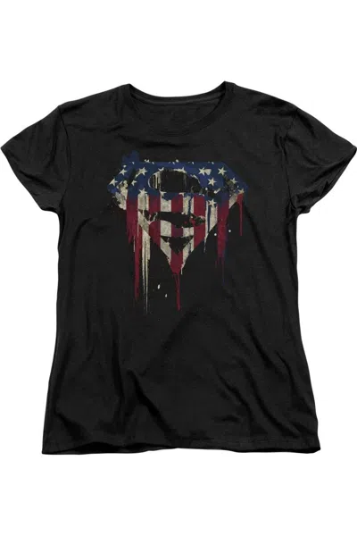 GILDAN SUPERMAN BLEEDING SHIELD SHORT SLEEVE WOMENS TEE / T-SHIRT