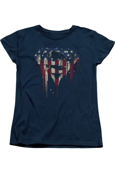 GILDAN SUPERMAN BLEEDING SHIELD SHORT SLEEVE WOMENS TEE / T-SHIRT