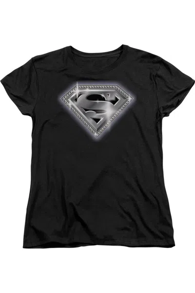 GILDAN SUPERMAN BLING SHIELD SHORT SLEEVE WOMENS TEE / T-SHIRT
