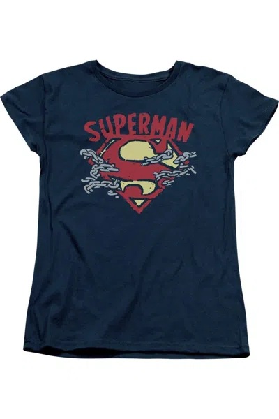 GILDAN SUPERMAN CHAIN BREAKING SHORT SLEEVE WOMENS TEE / T-SHIRT