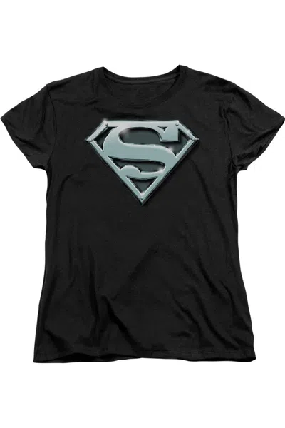 GILDAN SUPERMAN CHROME SHIELD SHORT SLEEVE WOMENS TEE / T-SHIRT