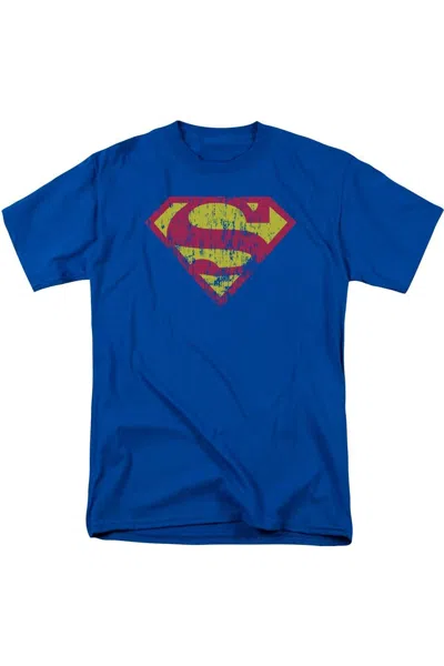 GILDAN SUPERMAN CLASSIC LOGO DISTRESSED SHORT SLEEVE ADULT TEE / T-SHIRT