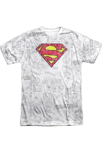 GILDAN SUPERMAN CLASSIC REPEAT SHORT SLEEVE ADULT 100% POLY CREW TEE / T-SHIRT