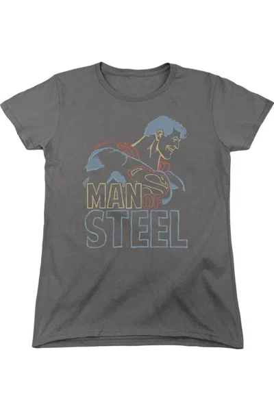 GILDAN SUPERMAN COLORED LINES SHORT SLEEVE WOMENS TEE / T-SHIRT