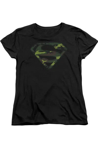 GILDAN SUPERMAN DISTRESSED CAMO SHIELD SHORT SLEEVE WOMEN´S TEE / T-SHIRT