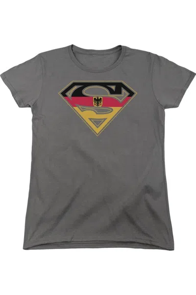 GILDAN SUPERMAN GERMAN SHIELD SHORT SLEEVE WOMENS TEE / T-SHIRT