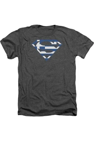 GILDAN SUPERMAN GREEK SHIELD ADULT HEATHER TEE / T-SHIRT