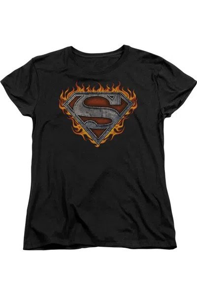 GILDAN SUPERMAN IRON FIRE SHIELD SHORT SLEEVE WOMENS TEE / T-SHIRT