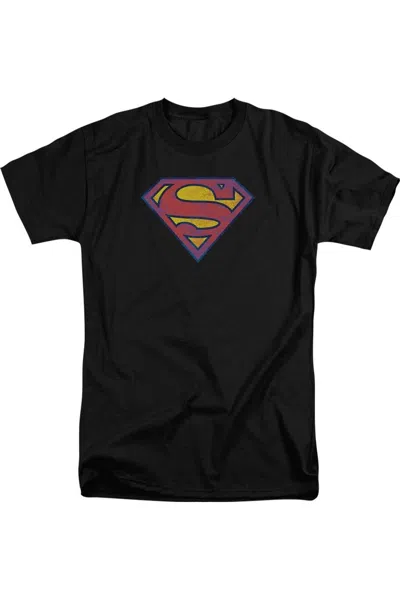 GILDAN SUPERMAN NEON DISTRESS LOGO SHORT SLEEVE ADULT TALL TEE / T-SHIRT