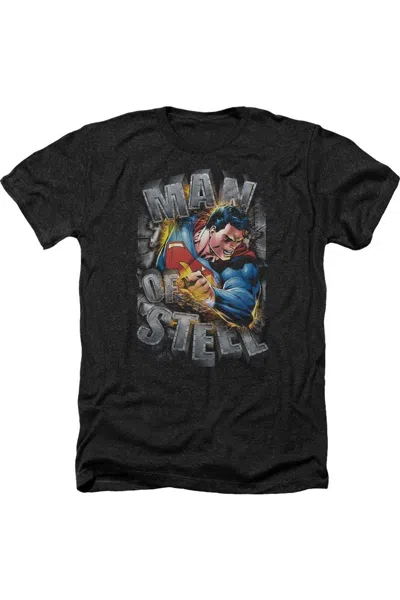 GILDAN SUPERMAN RIPPING STEEL ADULT HEATHER TEE / T-SHIRT