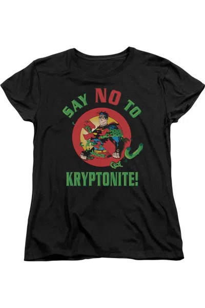 GILDAN SUPERMAN SAY NO TO KRYPTONITE SHORT SLEEVE WOMENS TEE / T-SHIRT