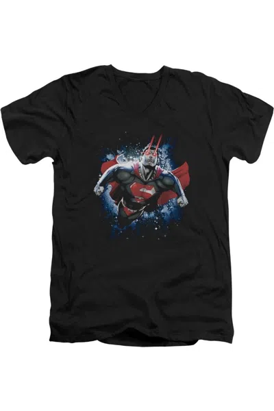 GILDAN SUPERMAN STARDUST SHORT SLEEVE ADULT V NECK PREMIUM COTTON TEE / T-SHIRT