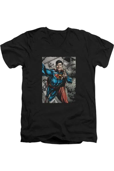 GILDAN SUPERMAN SUPER SELFIE SHORT SLEEVE ADULT V NECK PREMIUM COTTON TEE / T-SHIRT