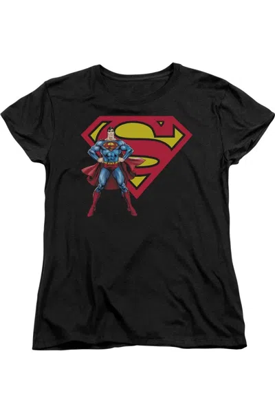GILDAN SUPERMAN SUPERMAN & LOGO SHORT SLEEVE WOMENS TEE / T-SHIRT