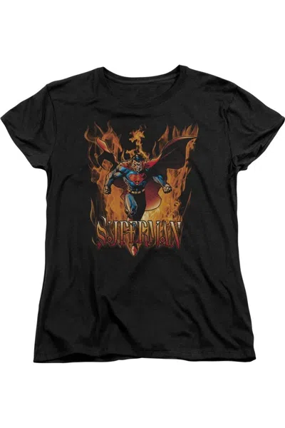 GILDAN SUPERMAN THROUGH THE FIRE SHORT SLEEVE WOMENS TEE / T-SHIRT