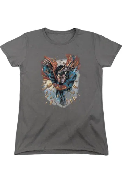 GILDAN SUPERMAN WITHIN MY GRASP SHORT SLEEVE WOMENS TEE / T-SHIRT