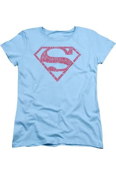 GILDAN SUPERMAN WORD SHIELD SHORT SLEEVE WOMENS TEE / T-SHIRT
