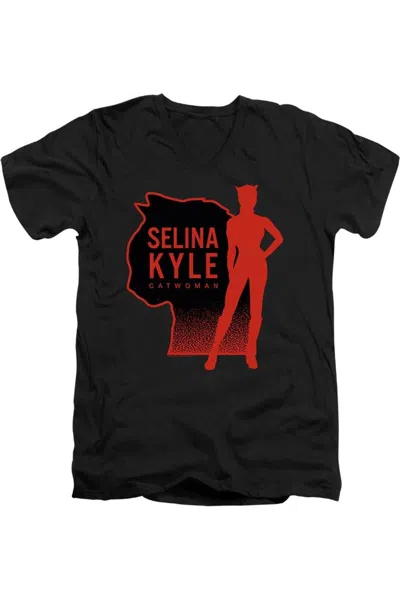 GILDAN THE BATMAN SELINA KYLE CATWOMAN SHORT SLEEVE ADULT V NECK PREMIUM COTTON TEE / T-SHIRT