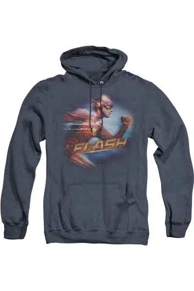 GILDAN THE FLASH FASTEST MAN ADULT HEATHER HOODIE / HOODED SWEATSHIRT