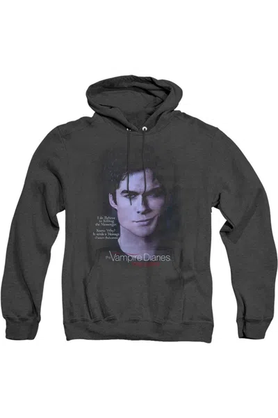 GILDAN VAMPIRE DIARIES MESSENGER ADULT HEATHER HOODIE / HOODED SWEATSHIRT
