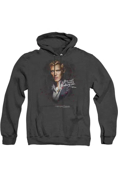 GILDAN VAMPIRE DIARIES NEVER DESTROY ADULT HEATHER HOODIE / HOODED SWEATSHIRT