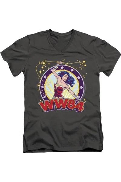 GILDAN WONDER WOMAN 84 LASSO STAR SHORT SLEEVE ADULT V NECK PREMIUM COTTON TEE / T-SHIRT