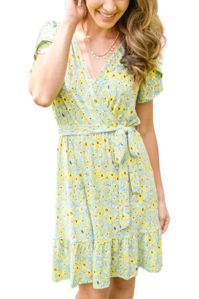 GILLI CLEAR MIND DRESS IN BLUE/YELLOW