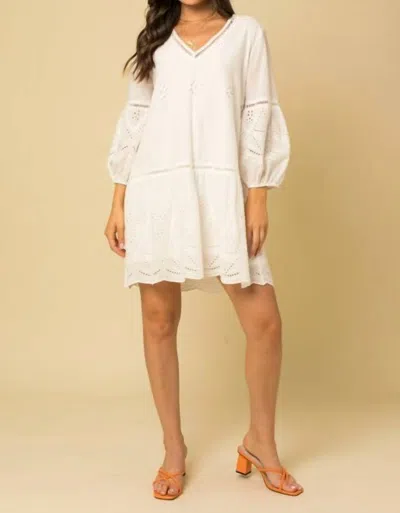 GILLI EYELET DRESS IN WHITE