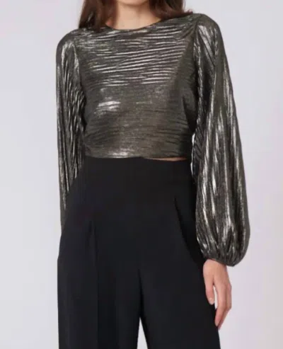 GILNER FARRAR PACE BLOUSE IN METALLIC SPACE PRINT