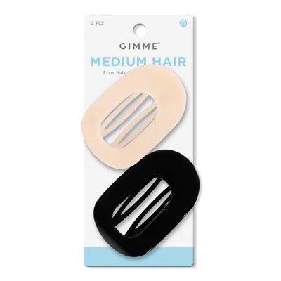 GIMME BEAUTY MEDIUM HAIR LAY FLAT CLAW CLIP - BLACK/CREAM