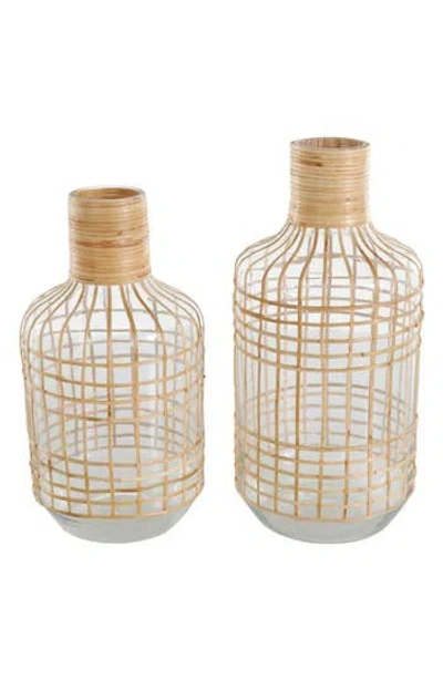GINGER BIRCH STUDIO GINGER BIRCH STUDIO SET OF 2 GLASS VASES
