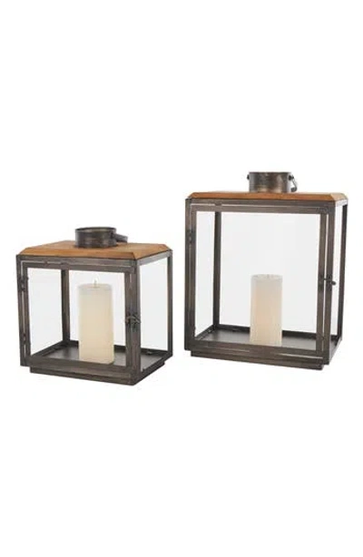 GINGER BIRCH STUDIO GINGER BIRCH STUDIO SET OF 2 LANTERN CANDLEHOLDERS