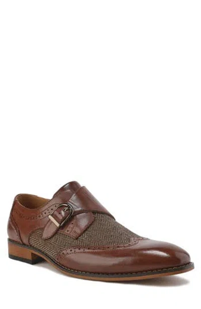 GINO VITALE GINO VITALE MONK STRAP HERRINGBONE DRESS SHOE