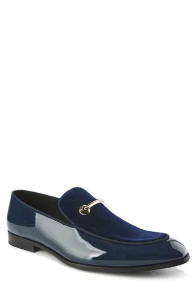 GINO VITALE GINO VITALE VELVET & PATENT LEATHER BIT LOAFER