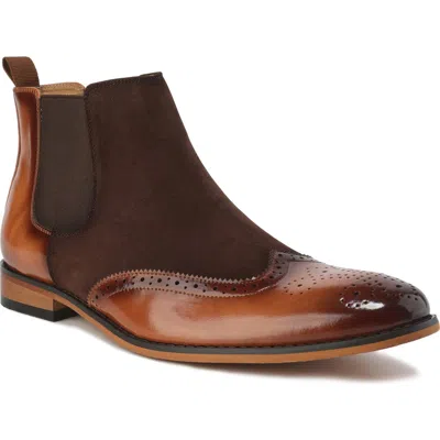 GINO VITALE GINO VITALE WINGTIP BROGUE TWO-TONE CHELSEA BOOT