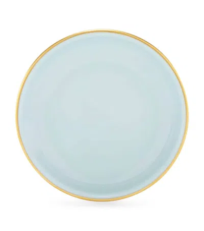 GINORI 1735 PORCELAIN COLONNA DIVA CELESTE BUTTER DISH