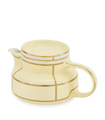 GINORI 1735 PORCELAIN COLONNA DIVA GIALLO TEAPOT