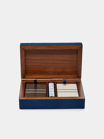 GIOBAGNARA LEATHER PLAYING CARDS AND DICE BOX