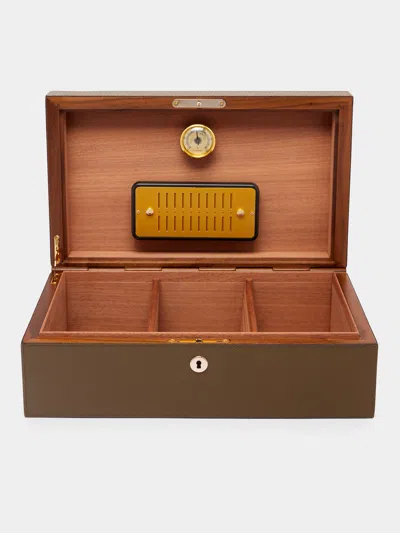 GIOBAGNARA SANTIAGO LEATHER LARGE HUMIDOR CASE (80 CIGARS)