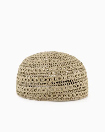 GIORGIO ARMANI BRAIDED WEBBING BEANIE HAT