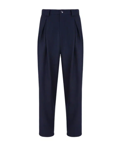 GIORGIO ARMANI BELT-LOOP SINGLE-PLEATED TROUSERS