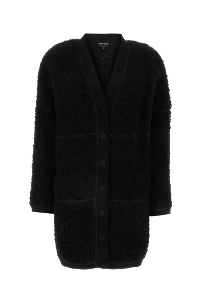 GIORGIO ARMANI BLACK TEDDY FABRIC CARDIGAN