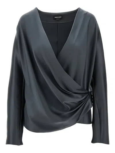 GIORGIO ARMANI DRAPED BLOUSE