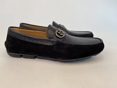 GIORGIO ARMANI GOLD BUCKLE LOAFER SHOES