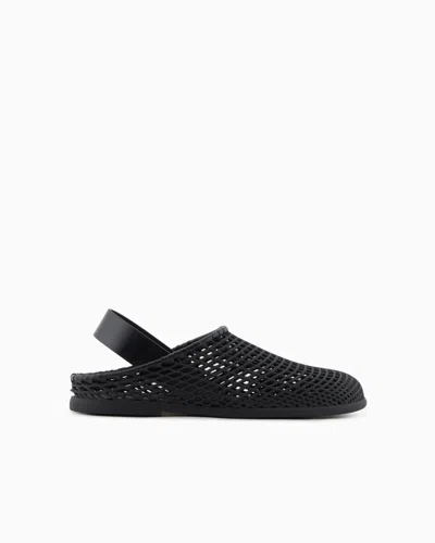 GIORGIO ARMANI LEATHER AND RUBBER SANDALS