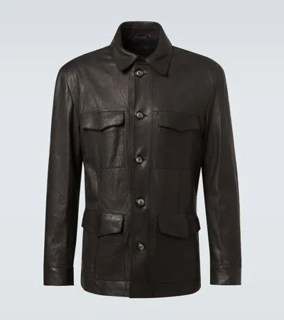 GIORGIO ARMANI LEATHER FIELD JACKET