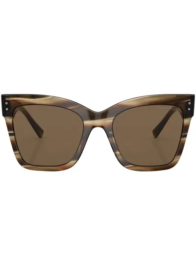 GIORGIO ARMANI LOGO-PRINT SQUARE-FRAME SUNGLASSES