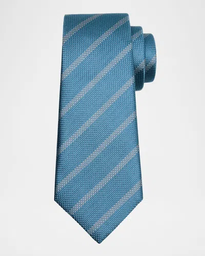 GIORGIO ARMANI MEN'S DIAGONAL STRIPE SILK TIE