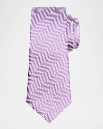 GIORGIO ARMANI MEN'S HERRINGBONE SILK TIE